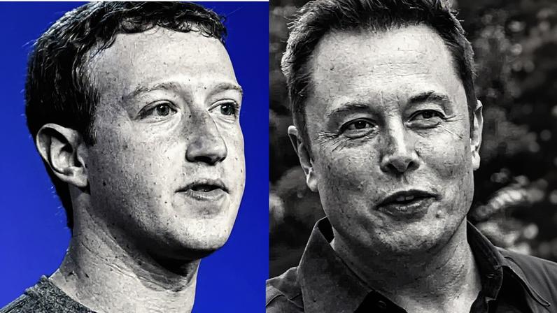 Mark Zuckerberg e Elon Musk (Foto: Bloomberg)