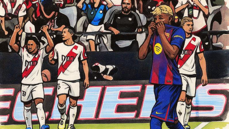 Lamine Yamal comemora após marcar o gol do empate do Rayo em Vallecas (Foto: Reprodução)