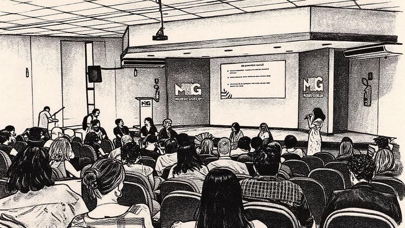 Pesquisadores do Brasil e da Guiana Francesa durante seminário o Conexões Amazônicas: Pesquisas Colaborativas entre Brasil e França, em Belém (Foto: Catarina Ferreira/Folhapress)