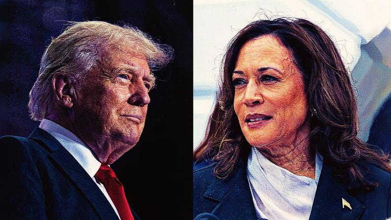 A campanha de Kamala Harris arrecadou em agosto quase o triplo da quantia coletada pelo ex-presidente Donald Trump (Foto: Stephen Maturen e Ting Shen/Getty Images via Bloomberg)