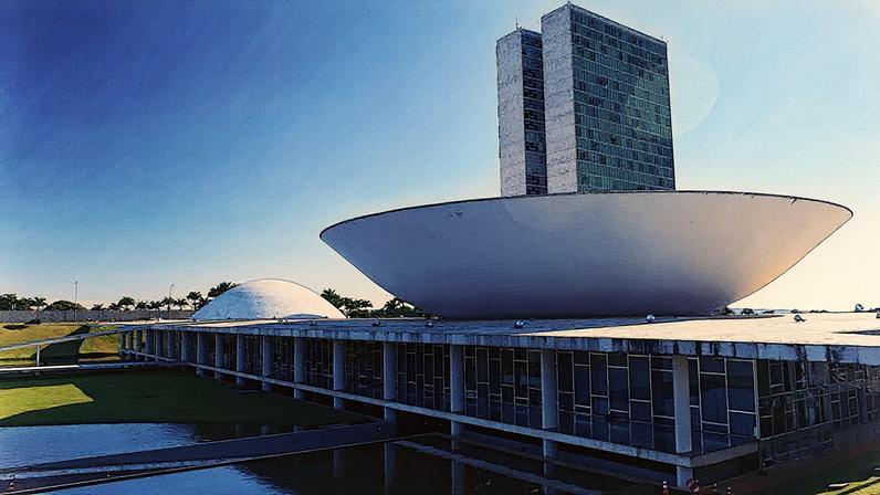 Por do sol Brasília, Congresso Nacional. (Foto: ROBERTO CASTRO/Mtur)