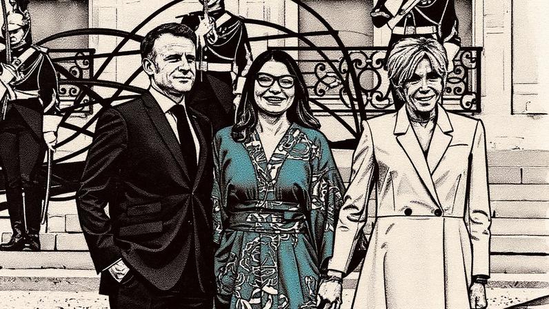 Janja é recebida por Macron para Jogos Olímpicos de Paris (Foto: Cláudio Kbene/Divulgação)