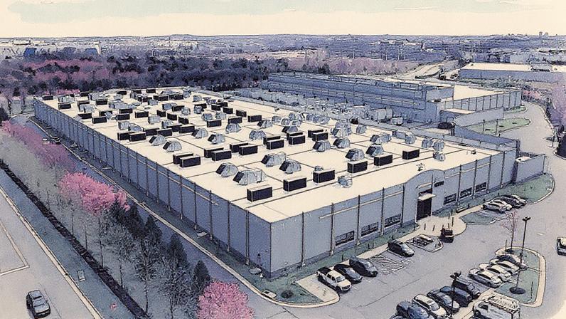 Um carro passa por um edifício do Data Center da Digital Realty em Ashburn, Virgínia, EUA, em 17 de março de 2025. (Foto: Leah Millis | Reuters)