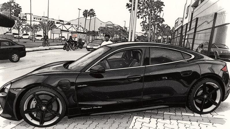 O carro de Vinicius Drumond atacado a tiros: escolta era feita por PMs (Foto: Domingos Peixoto / Agência O Globo)