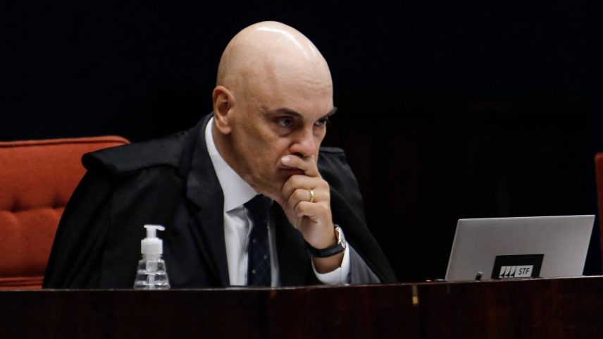 Ministro Alexandre de Moraes durante sessão do Supremo Tribunal Federal (Foto: Sergio Lima - 5.ago.25/AFP)