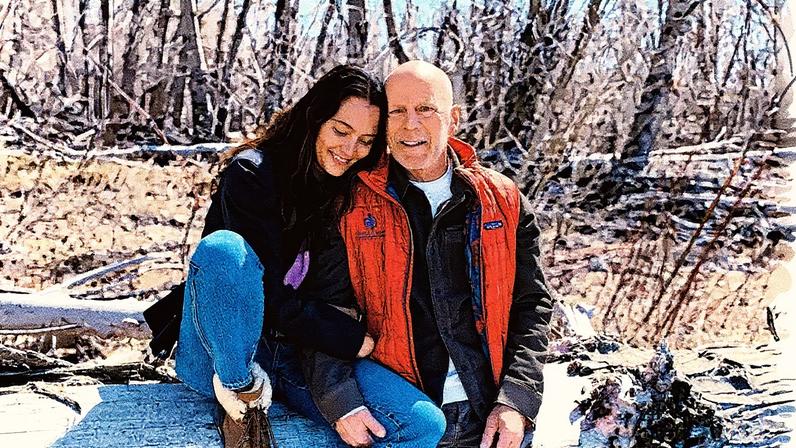 Bruce Willis e esposa (Foto: Reprodução)