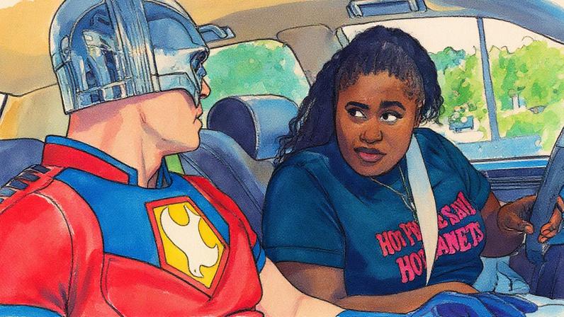 HERÓI IMPROVÁVEL - Chris (John Cena) e Adebayo (Danielle Brooks): confusões no mundo dos heróis da DC (Foto: Reprodução)