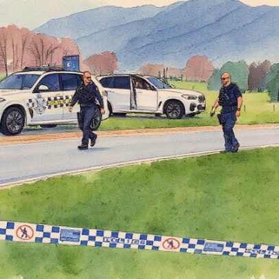 Caçada em andamento após assassinato de dois policiais em cidade rural da Austrália