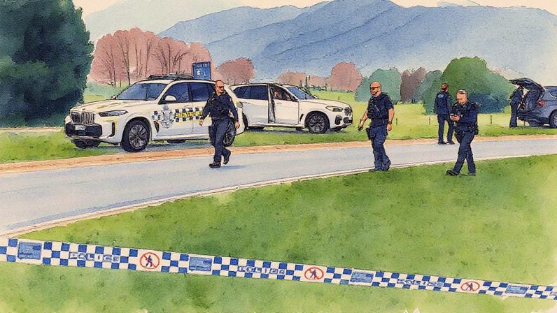 Dozens of police officers have been deployed to the town of Porepunkah, northeast of Melbourne - Foto: EPA/Shutterstock Dezenas de policiais foram enviados para a cidade de Porepunkah, ao nordeste de Melbourne (Foto: EPA/Shutterstock)