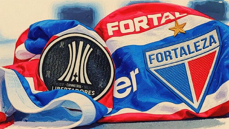 Camisa do Fortaleza com patch da CONMEBOL Libertadores (Foto: Mateus Lotif/FEC)