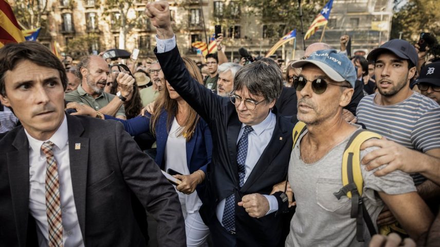 Carles Puigdemont, em 8 de agosto de 2024, no centro de Barcelona. (Foto: Massimiliano Minocri)