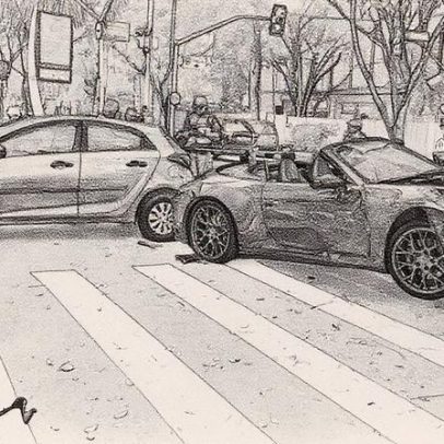 Bia Miranda e Gato Preto se envolvem em acidente e destroem Porsche em SP