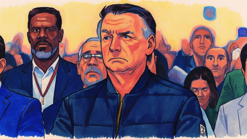 O ex-presidente Jair Bolsonaro (PL) participa de um culto na Igreja Catedral da Benção, em Taguatinga (DF). O ministro Alexandre de Moraes, do Supremo Tribunal Federal (STF), determinou nesta segunda-feira, 4 de agosto de 2025, a prisão domiciliar de Bolsonaro. Além disso, determinou o confisco do celular do ex-presidente. Moraes concluiu que o ex-presidente descumpriu as medidas cautelares impostas inicialmente. (Foto: WILTON JUNIOR/ESTADÃO CONTEÚDO)