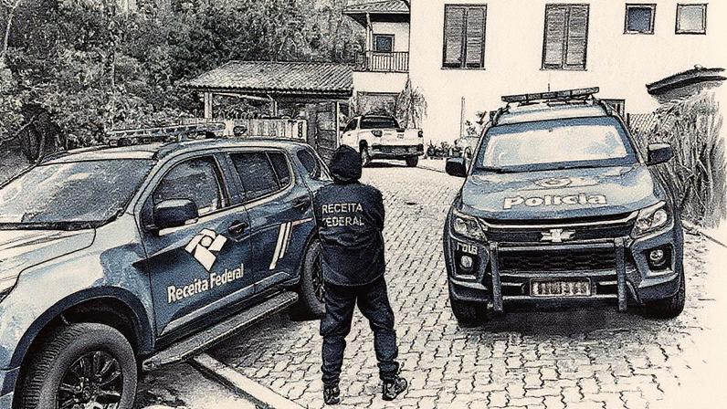 Policiais e agentes da Receita Federal cumprem mandados de busca e apreensão na operação Carbono Oculto (Foto: Divulgação/Receita Federal)
