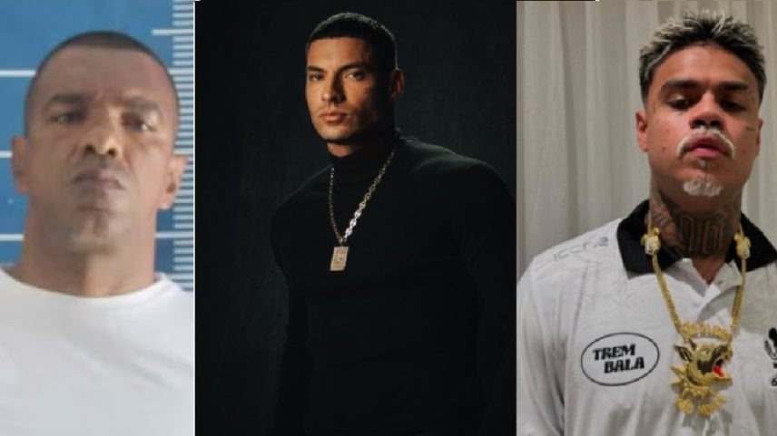Traficante Alexander de Jesus e os rappers Filipe Ret e MC Cabelinho (Foto: Divulgação e Reprodução/Instagram)