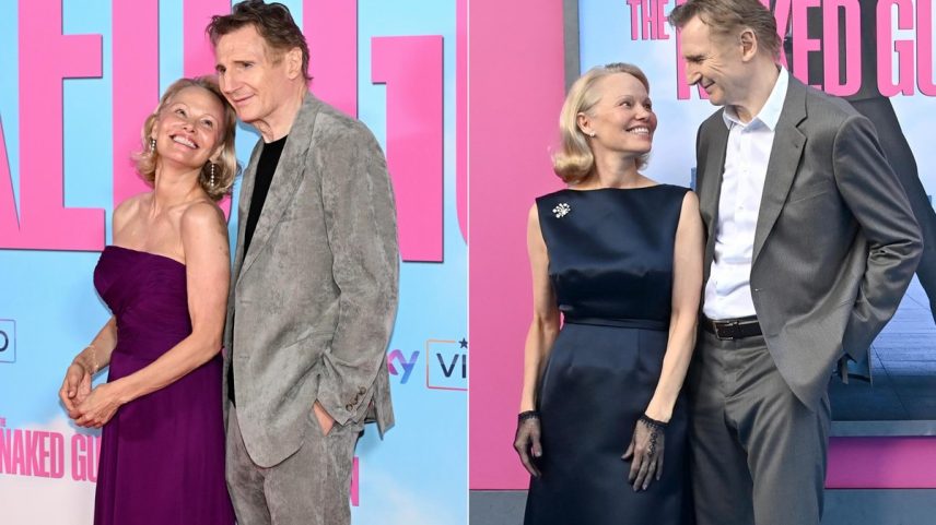 Pamela Anderson e Liam Neeson (Foto: Reprodução/Instagram)
