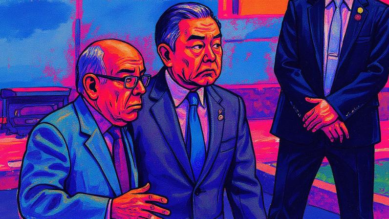 Ministro das Relações Exteriores do Brasil, Mauro Vieira, ao lado do chanceler da China, Wang Yi, durante encontro de ministros do Brics no Rio de Janeiro, em abril (Foto: Pilar Olivares - 29.abr.25/Reuters)