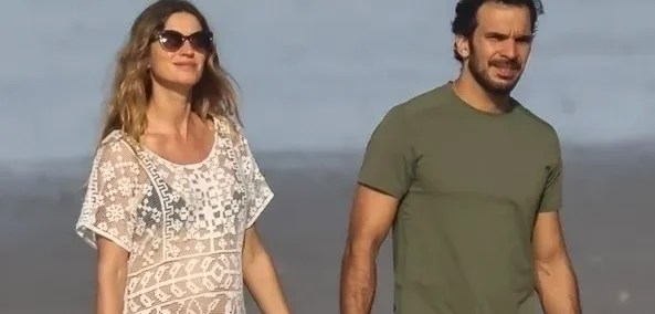 Gisele Bundchen e Joaquim Valente: lua de mel na praia (Foto: Backgrid / Reprodução Internet/Reprodução)