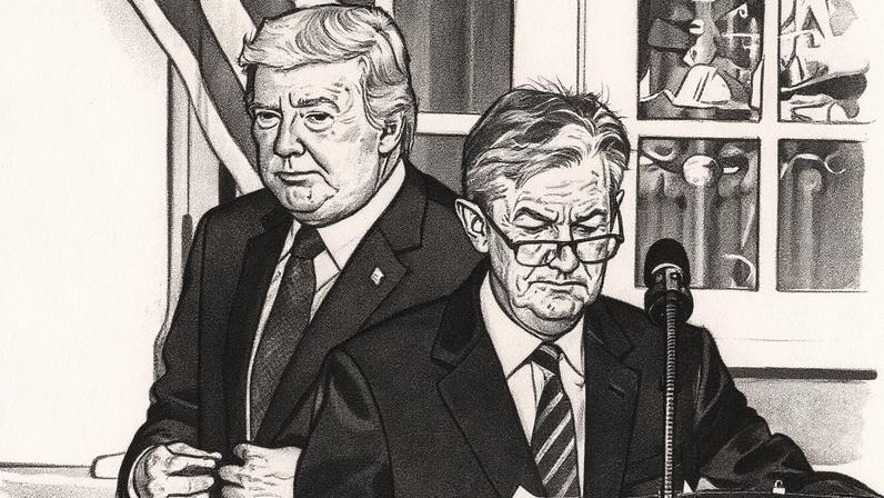 Powell e Trump: Atritos com o presidente do Fed também ajudaram a enfraquecer a confiança na moeda, apontam especialistas (Foto: Drew Angerer/Getty Images)