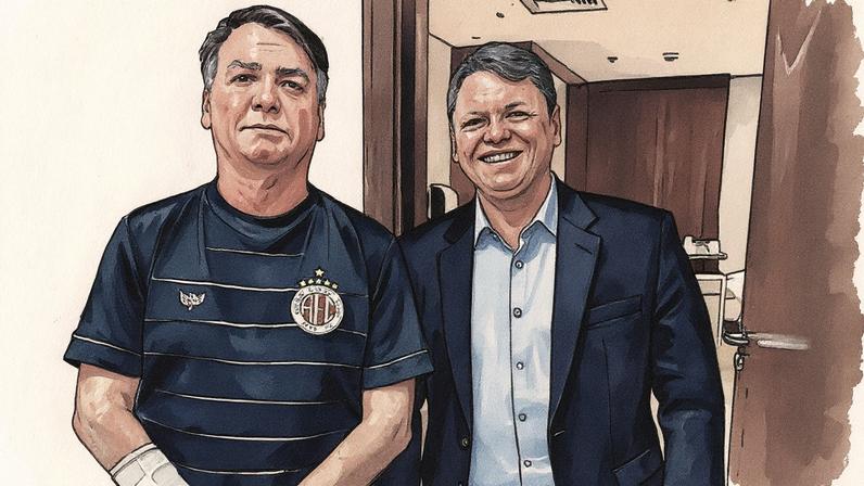 Ex-presidente Jair Bolsonaro e o governador de São Paulo Tarcísio de Freitas (Foto: Reprodução)