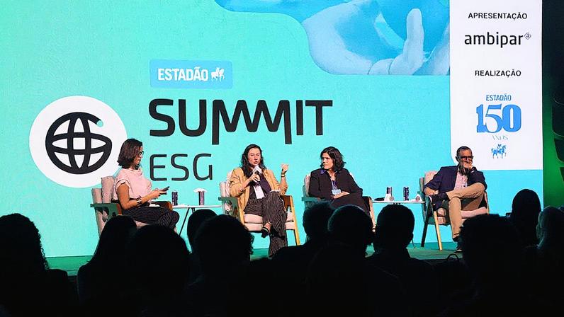 Stela Herschmann, Renata Piazzon e Paulo Pianez participam de painel no Estadão Summit ESG; mediação foi da jornalista Luciana Dyniewicz (Foto: Helcio Nagamine/Estadão)