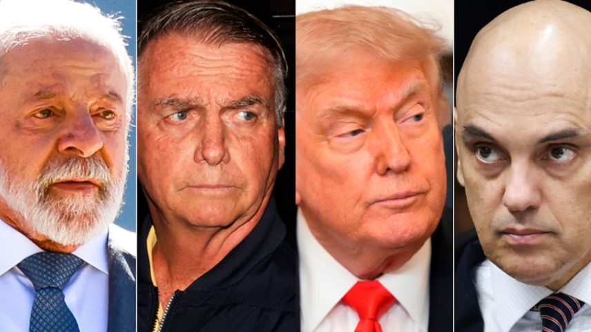 Combo: Lula/Bolsonaro/Trump/Moraes (Foto: Wilton Junior/Estadão, Alex Brandon/AP, Gustavo Moreno/STF)
