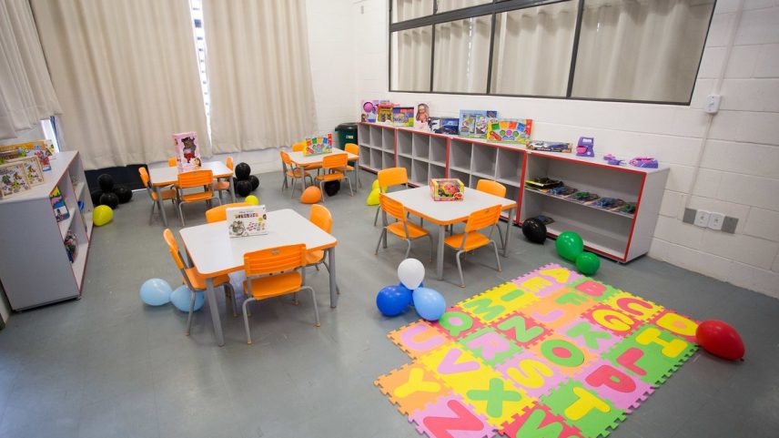 Sala de creche no município de Areiópolis (SP), no interior paulista (Foto: Diego Moreira/Secretaria de Educação do Estado de São Paulo)