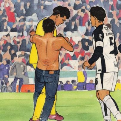 Torcedor do Athletico-PR invade campo e agride Hugo Souza em partida tensa