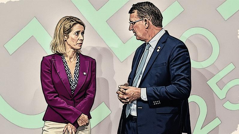 Kaja Kallas, jefa de la diplomacia europea, y Troels Lund Poulsen, ministro danés de Defensa, se encuentran en Copenhague (Foto: Reprodução)