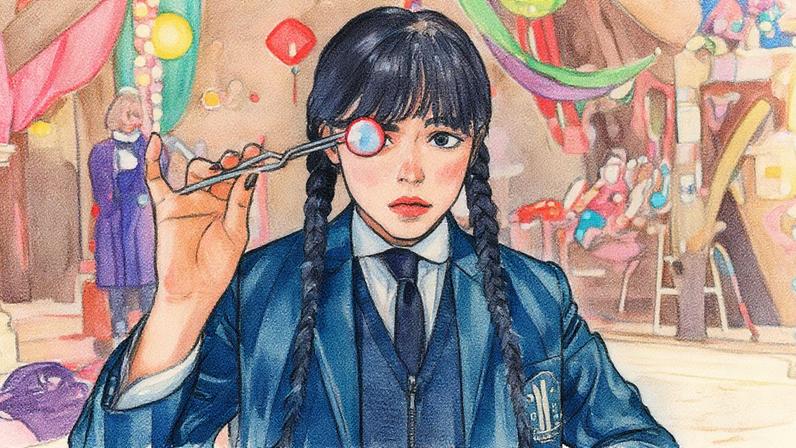 FACE DE UM FENÔMENO - Jenna Ortega como Wandinha: memória afetiva que embala um hit global (Foto: Jonathan Hession/Netflix)
