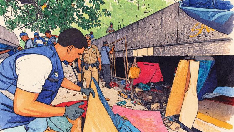 Operação no entorno da Cidade de Deus desmontou 22 acampamentos (Foto: Reprodução)