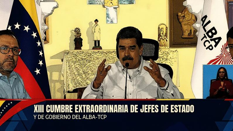 Nicolás Maduro em pronunciamento na cúpula da Aliança Bolivariana para os Povos da Nossa América (Foto: Youtube de Nicolás Maduro / Reprodução)