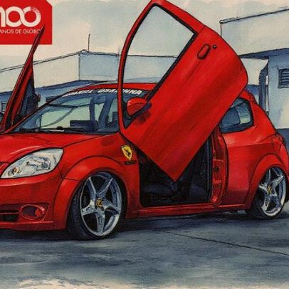Ford Ka se transforma em Ferrari com portas de Lamborghini em vídeo impressionante