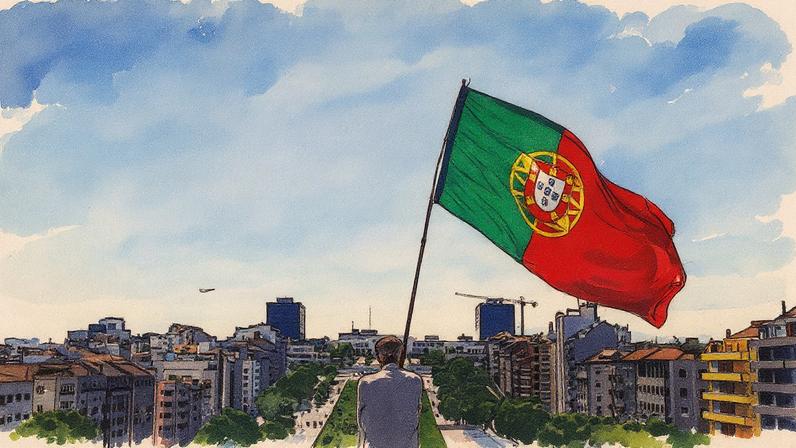 Bandeira de Portugal tremula em Lisboa. (Foto: Patricia de Melo Pereira/AFP)