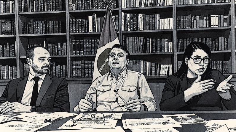 Presidente da República, Jair Bolsonaro, ao lado do filho Eduardo. (Foto: Reprodução)
