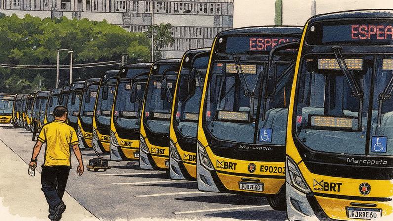 Prefeitura irá comprar 50 novos ônibus articulados para o BRT (Foto: Gabriel de Paiva / Agência O Globo / 01-03-2023)
