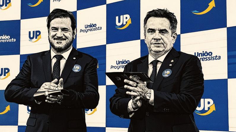 O presidente do União Brasil e futuro dirigente da federação União Progressista, Antonio Rueda (à esq.), e o senador Ciro Nogueira (PI), presidente do PP (Foto: Divulgação/PP)