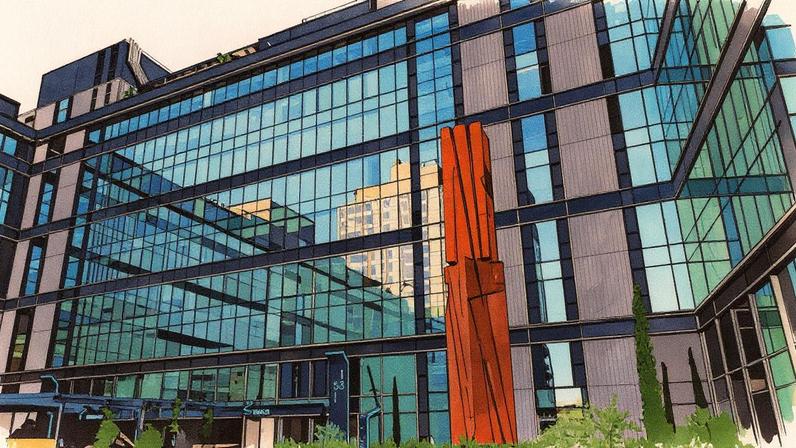 Escultura 'Calas Verdes', de Pablo Serrano, no Edifício Madnum de Madrid. (Foto: Juan Barbosa)