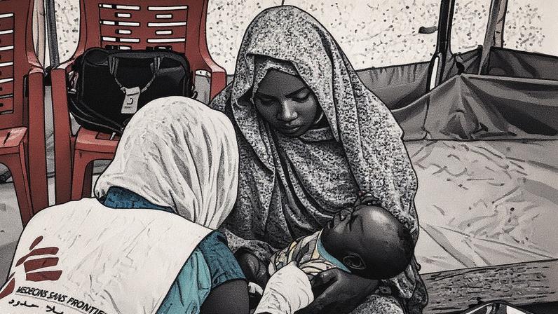 A refugiada sudanesa Halima Ahmed Mohamed vacina a seu bebê Ashrof em uma clínica de Médicos Sem Fronteras na fronteira entre Chad e Sudán. (Foto: Simon Townsley / Panos Pictures / ContactoPhoto)