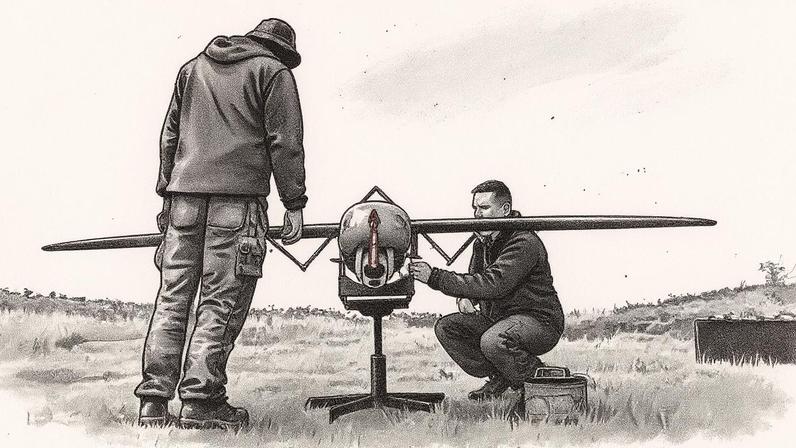 Soldados ucranianos se preparam para lançar um drone na frente de Pokrovsk em 6 de agosto. (Foto: Evgeniy Maloletka/AP)