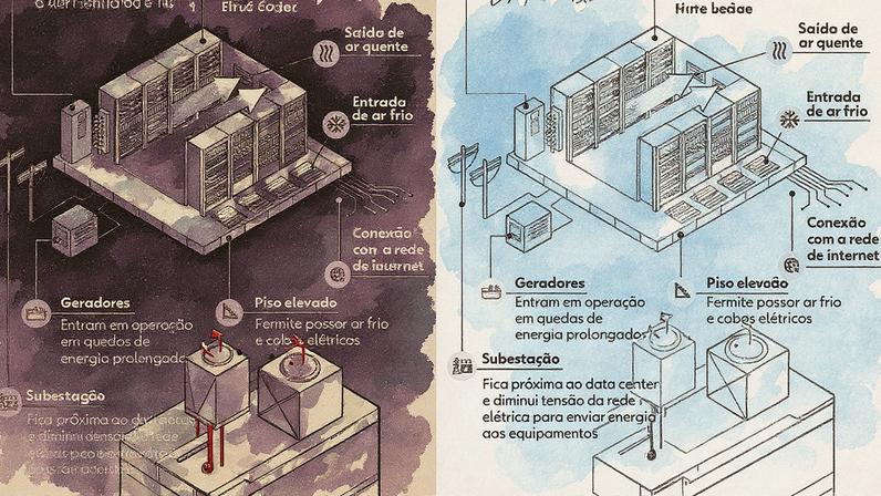 Como funciona um data center por dentro — Foto: Dhara Assis e Gui Sousa/g1