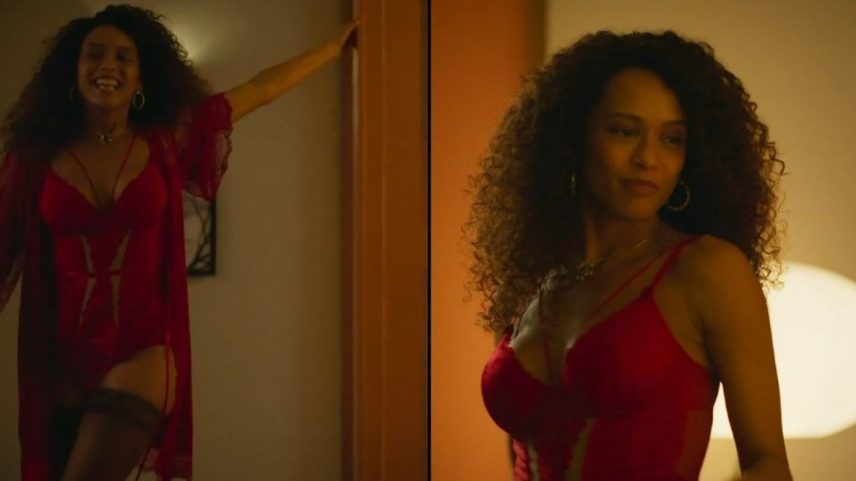 Taís Araujo surge de lingerie em capítulo de 'Vale tudo' (Foto: Reprodução/TV Globo)