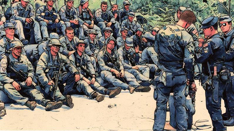 Militares americanos recebem de colegas brasileiros instrução de combate na selva em Belém antes de seguirem para o Amapá para a Operação CORE 23 (Foto: Comando Militar do Norte/Divulgação)