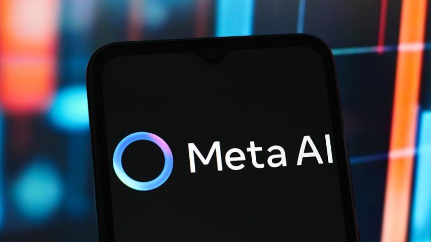 O logo da Meta AI é visto exibido na tela de um smartphone. (Foto: Thomas Fuller/SOPA Images/LightRocket via Getty Images)