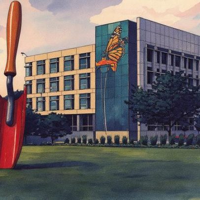 People Inc. vende escultura 'Plantoir' de Oldenburg e Van Bruggen em Des Moines