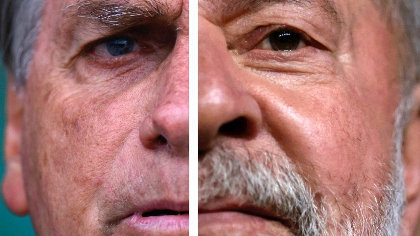 Montagem combina as faces de Jair Bolsonaro (PL) e do presidente Lula (PT) (Foto: Adriano Machado/Reuters)