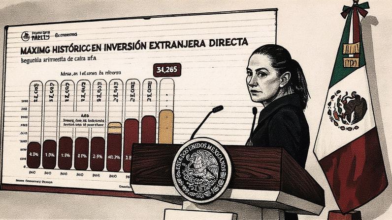 Claudia Sheinbaum, no Palácio Nacional da Cidade do México, nesta quinta-feira. (Foto: Presidência do México)