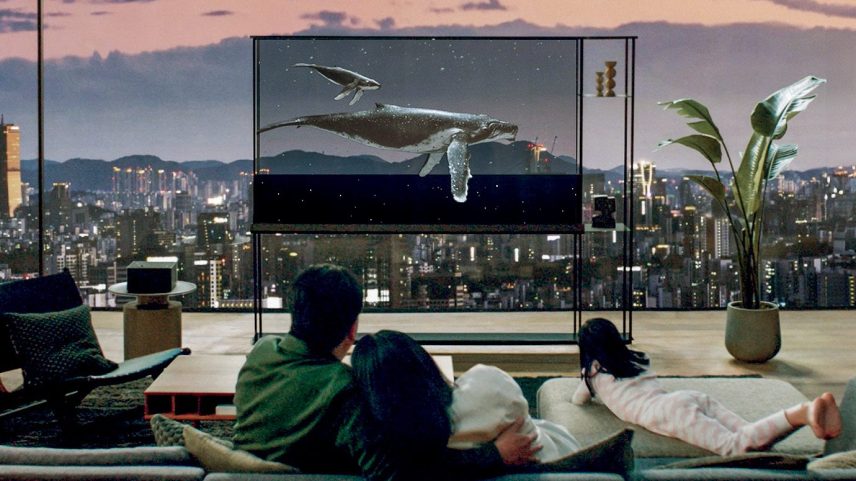 LG Signature OLED T: autoiluminada, a tela fica opaca só se os consumidores desejarem (Foto: LG/Divulgação)
