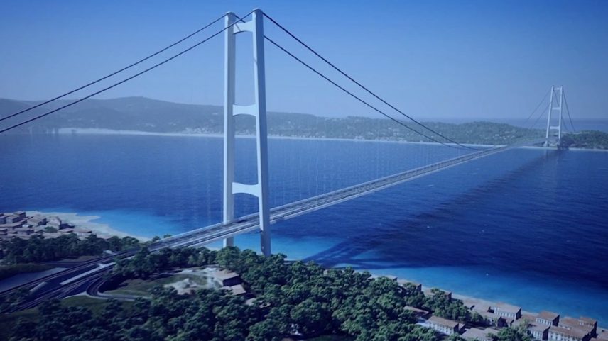 Itália aprova projeto de ponte entre a Sicília e o continente, com maior trecho suspenso do mundo (Foto: Reprodução/Webuild)