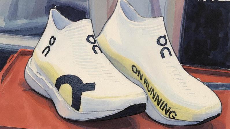 Tênis On Running na sede da On em Zurique, Suíça. (Foto: CNBC)